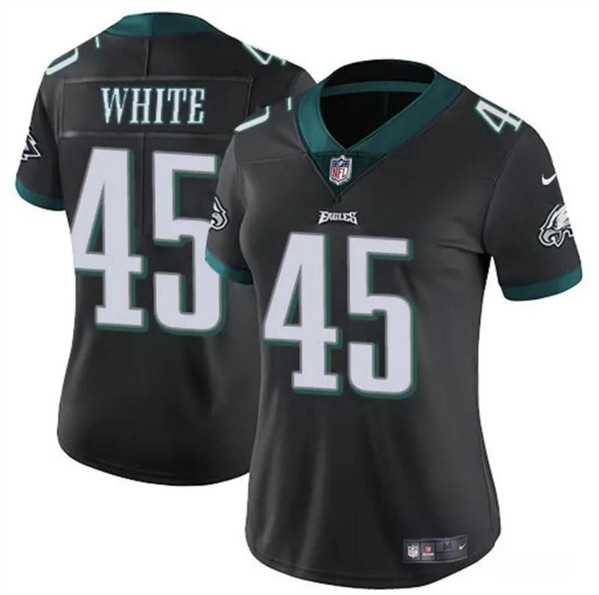 Womens Philadelphia Eagles #45 Devin White Black Vapor Untouchable Limited Stitched Jersey Dzhi